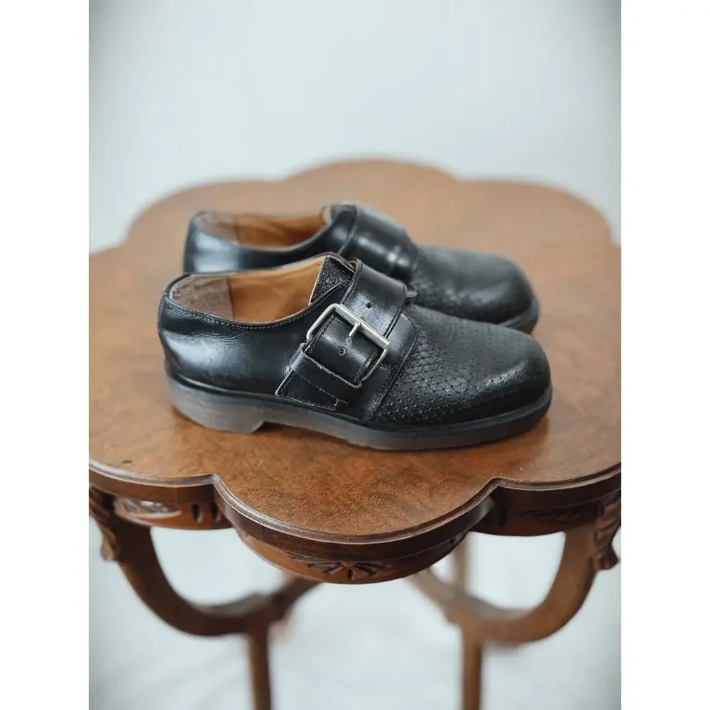 Dr. Martens Black Leather MIE England Buckle Loafer US Women's 7 Men's 6 #0017